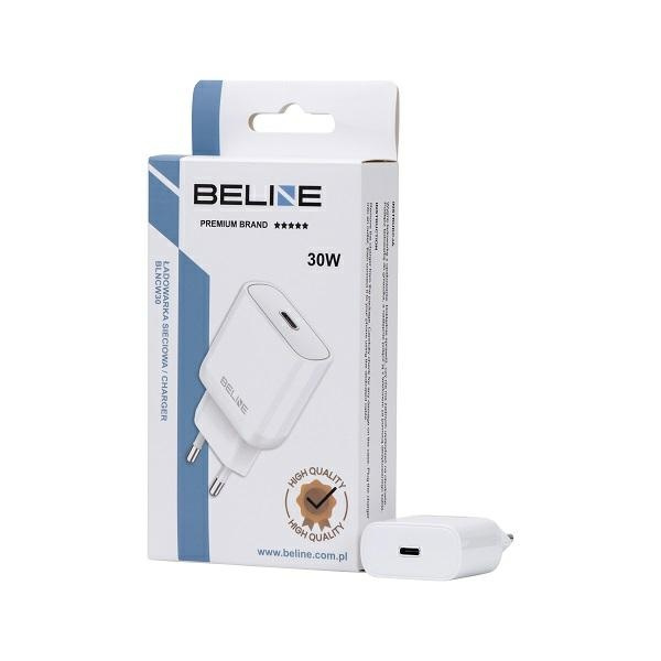 Beline Ład. siec. 1x USB-C 30W biała/white (only head) PD 3.0  BLNCW30 GaN