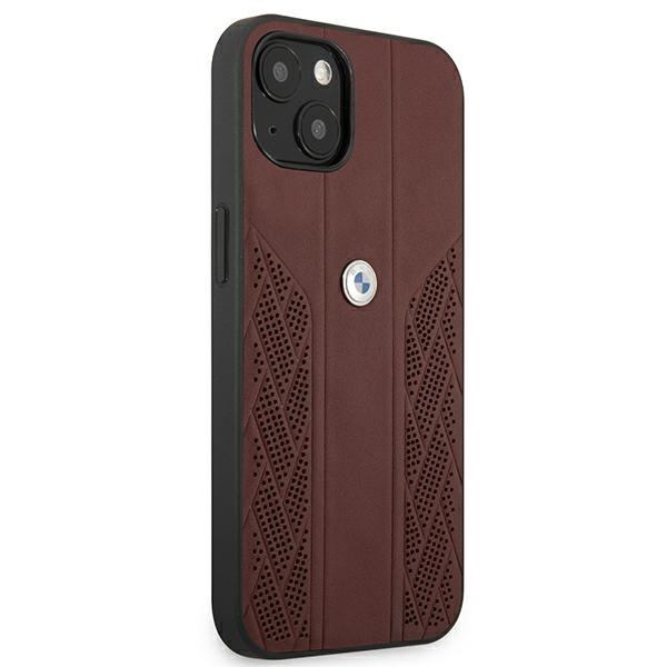 Etui BMW Apple iPhone 13 Leather Curve Perforate Czerwony Hardcase