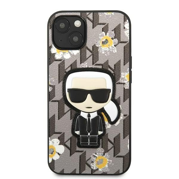 Etui KARL LAGERFELD Apple iPhone 13 Mini Flower Ikonik Karl Szary Case