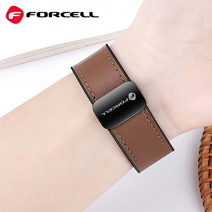 Pasek do Samsung Galaxy Watch Forcell F-Design FS20 magnetyczny skóra ekologiczna 20 mm czarny
