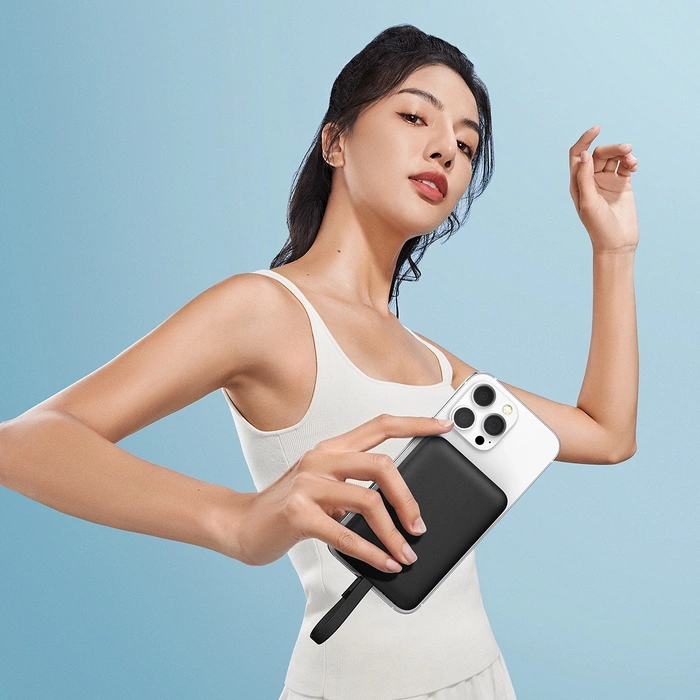 Powerbank Baseus Magnetic Mini MagSafe 10000mAh 20W z wbudowanym kablem Lightning 0.3m Czarny