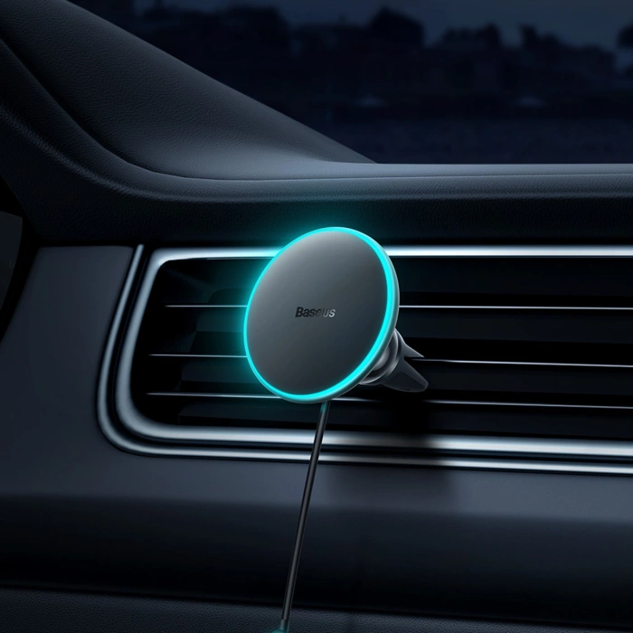 Ładowarka indukcyjna do samochodu MagSafe 15W USB C 25W Baseus CW01 - czarna
