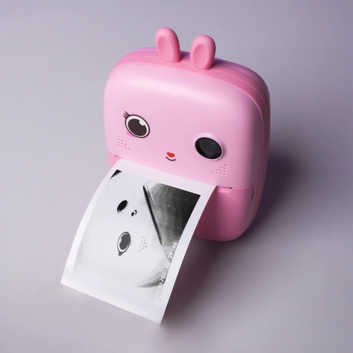 Mini drukarka termiczna dla dzieci z aparatem fotograficznym i kamerą - różowa