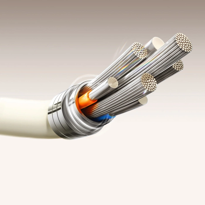 Kabel Joyroom S-A53 3A USB-A - USB-C z fluorescencyjną końcówką 1,2 m - beżowy