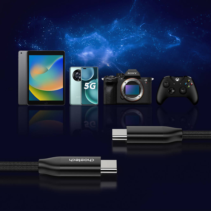 Choetech kabel do ładowania i transmisji danych USB-C - USB-C PD3.1 240W 1m czarny (XCC-1035)