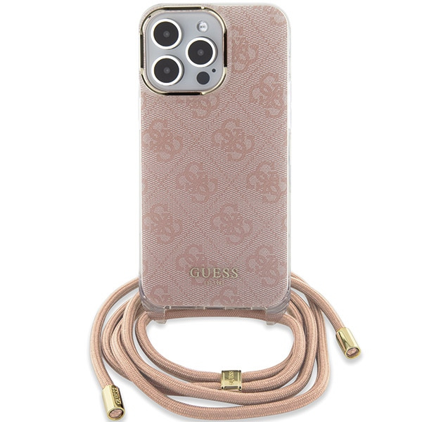 Etui Guess GUHCP15XHC4SEP iPhone 15 Pro Max 6.7" różowy/pink hardcase Crossbody Cord 4G Print Case