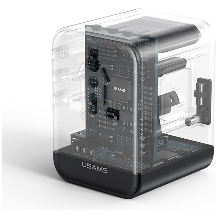 Ładowarka sieciowa USAMS Travel Adapter  CC309 2xUSB-C 25W 4w1 US/AU/EU/UK czarny