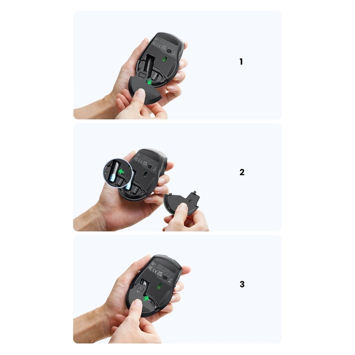 Ugreen optyczna mysz bezprzewodowa USB 2.4GHz 4000 DPI czarny (MU006)