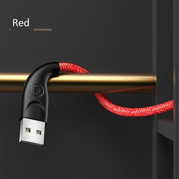 USAMS Kabel pleciony U41 USB-C/USB Fast Charge 2m czerwony/red SJ395USB02 (US-SJ395)