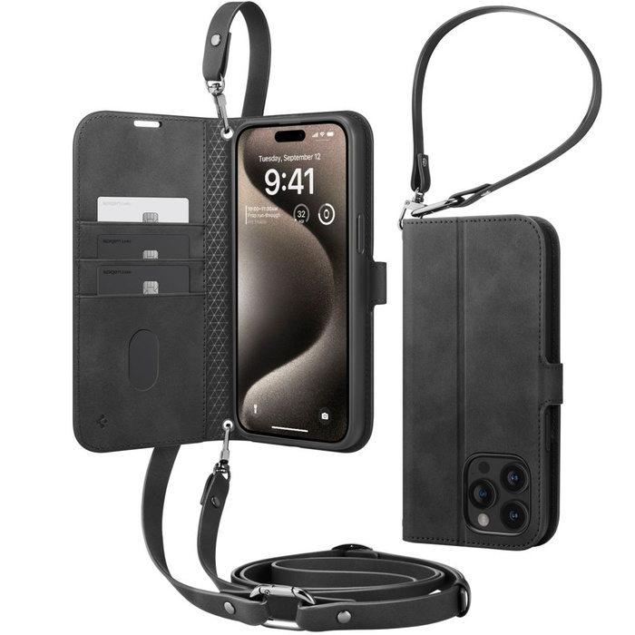 Etui Spigen Wallet ”s” Pro iPhone 15 Pro Black Case