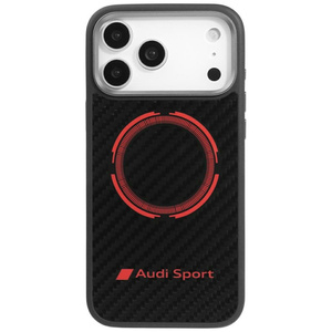 Etui Audi RSQ Carbon Fiber Sport Red Circle MagSafe do iPhone 17 Pro Max czarny