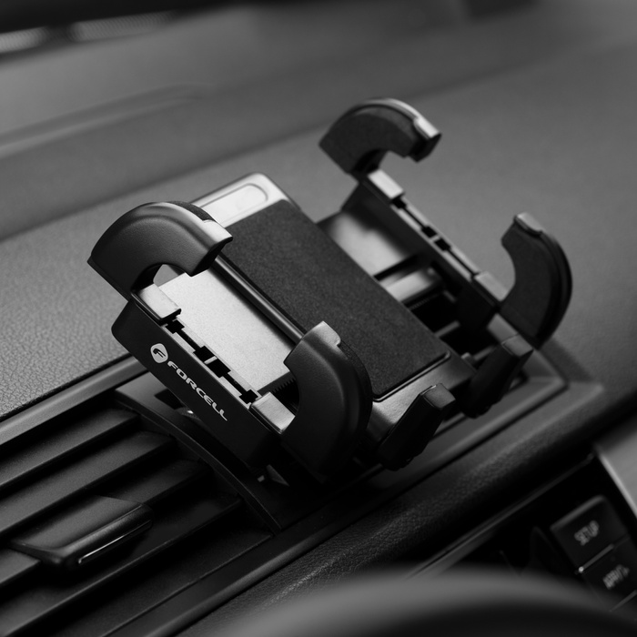 Uchwyt na telefon do samochodu uniwersalny Forcell F-Grip Regular do kratki czarny