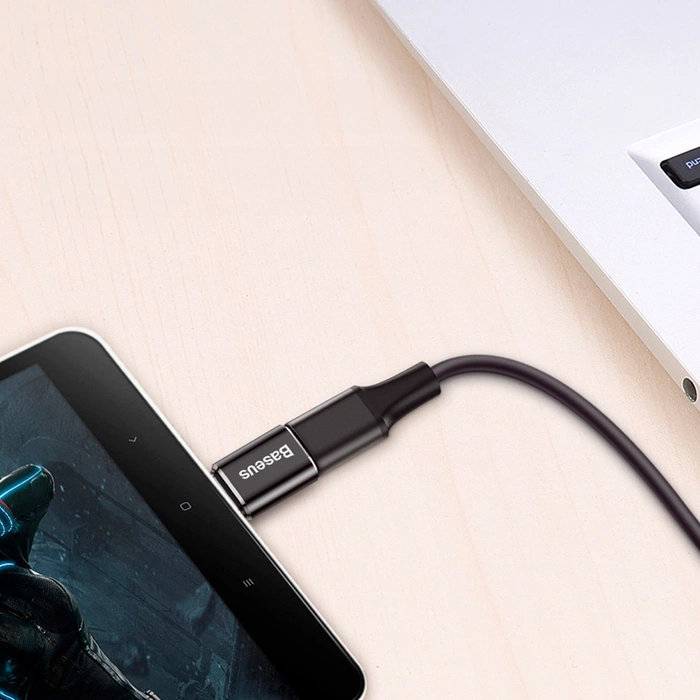 Adapter BASEUS Micro USB Do USB Type-C Czarny