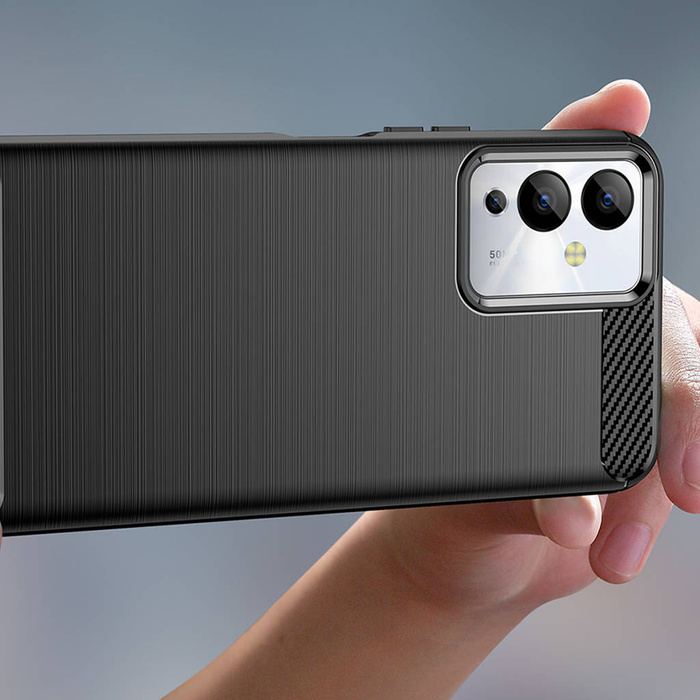 Etui Carbon Case etui do Infinix Note 12i elastyczny silikonowy karbonowy pokrowiec czarne Case