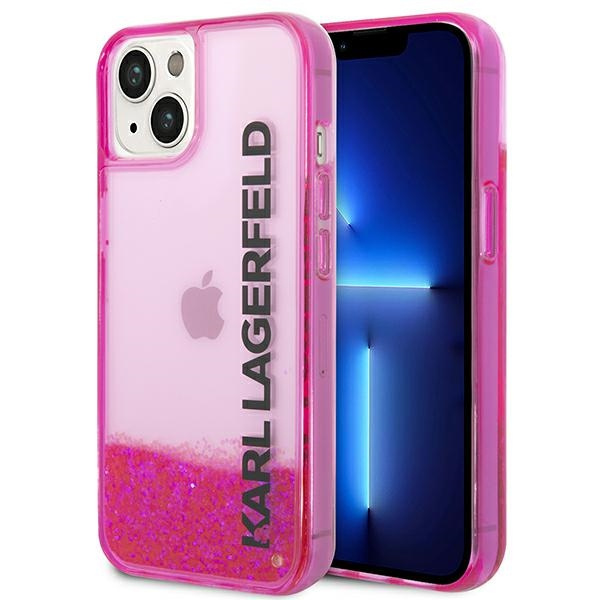 Etui KARL LAGERFELD Apple iPhone 14 Plus Liquid Glitter Elong Różowy Hardcase