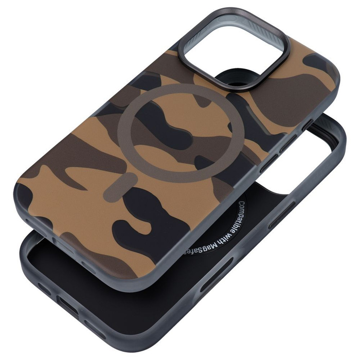 Etui na Samsung S25 Forcell F-Protect Levels Dual Layer 4D technology zgodny z MagSafe Military Drop-Test desert camo