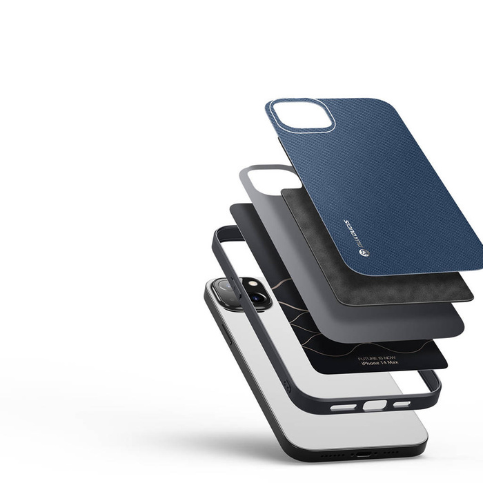 Dux Ducis Fino etui pokrowiec pokryty nylonowym materiałem iPhone 14 Max niebieski
