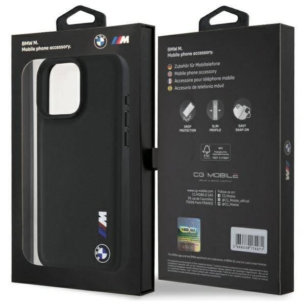 Etui BMW iPhone 16 Pro Max 6.9" czarny/black hardcase Smooth Rubber Logo