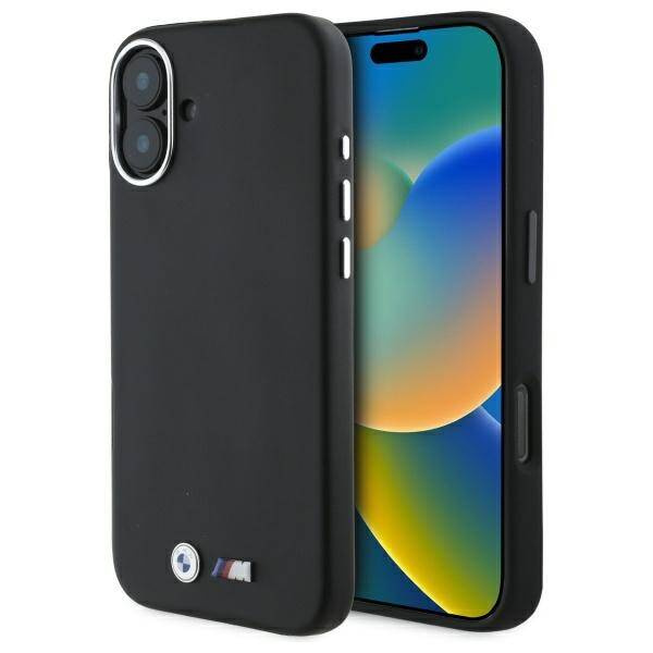 Etui BMW iPhone 16 6.1" czarny/black hardcase M Smooth Full Wrapped Metal MagSafe
