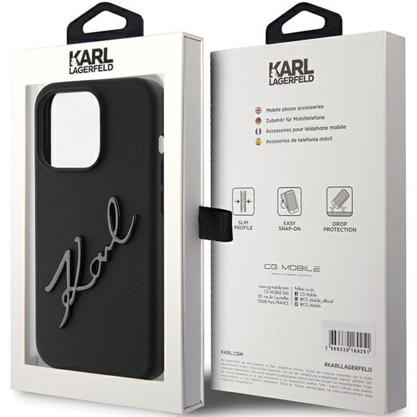 Etui Karl Lagerfeld KLHCP15LSKSBMCK iPhone 15 Pro 6.1" czarny/black hardcase Silicone Karl Script Case