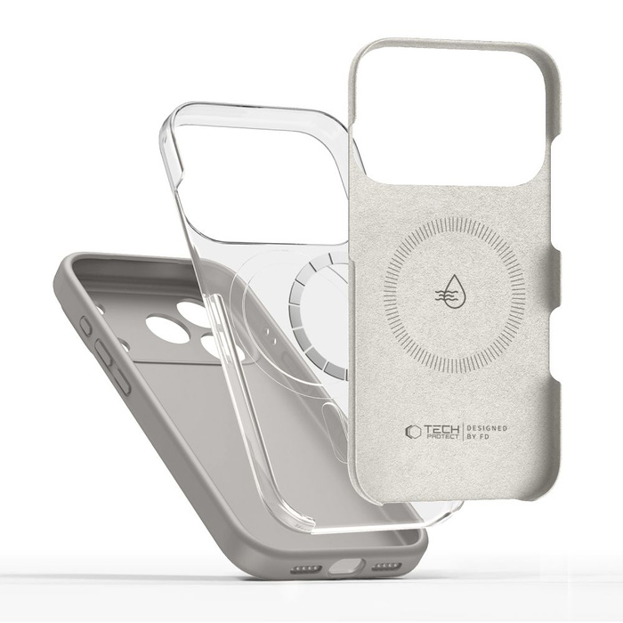 ETUI TECH-PROTECT IPHONE 17 PRO SILICONE MAGSAFE STONE GREY