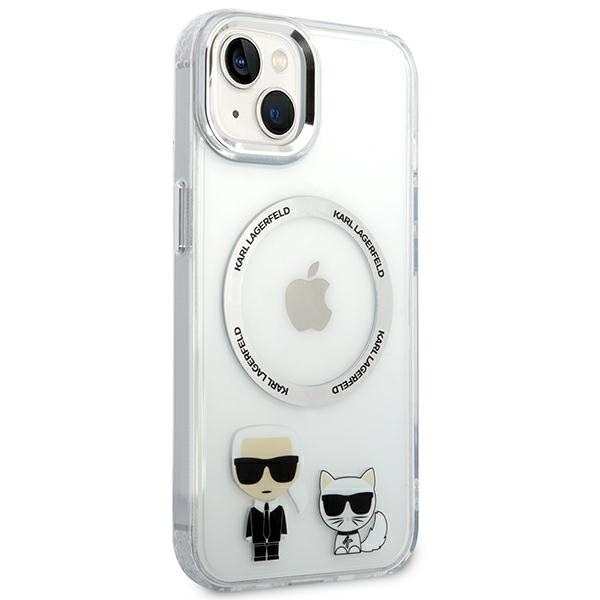 Etui KARL LAGERFELD Apple iPhone 14 Plus Karl & Choupette Aluminium Magsafe Bezbarwny Hardcase