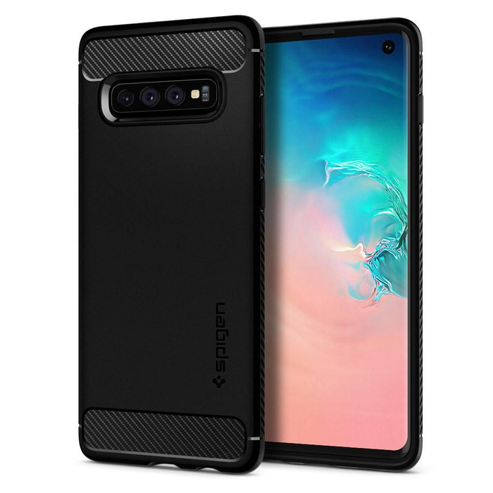 Etui Spigen Galaxy S10 Rugged Armor Samsung Czarne Case Samsung