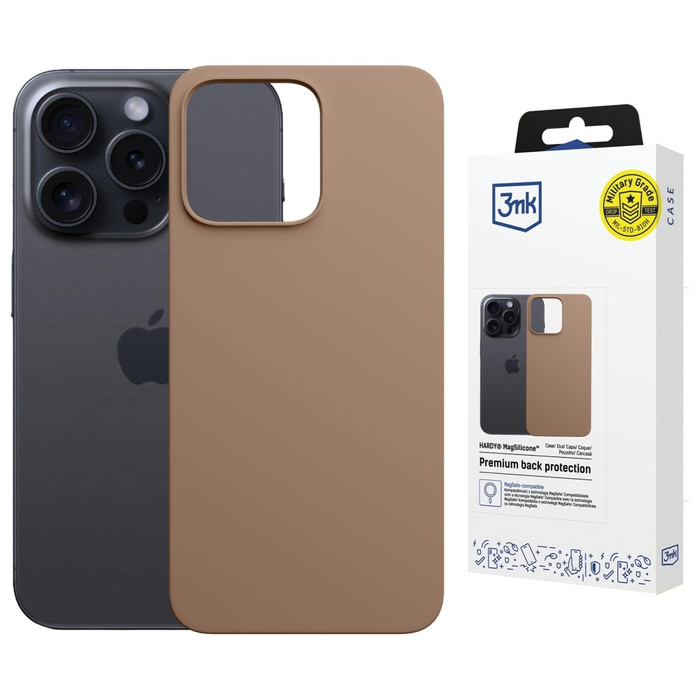 Etui 3MK Hardy MagSilicone do Apple      iPhone 15 Pro Max ciemnozłoty