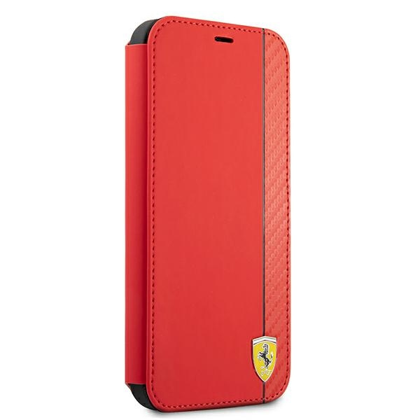 Etui FERRARI Apple iPhone 13 13 Pro Book On Track Carbon Stripe Czerwony Case