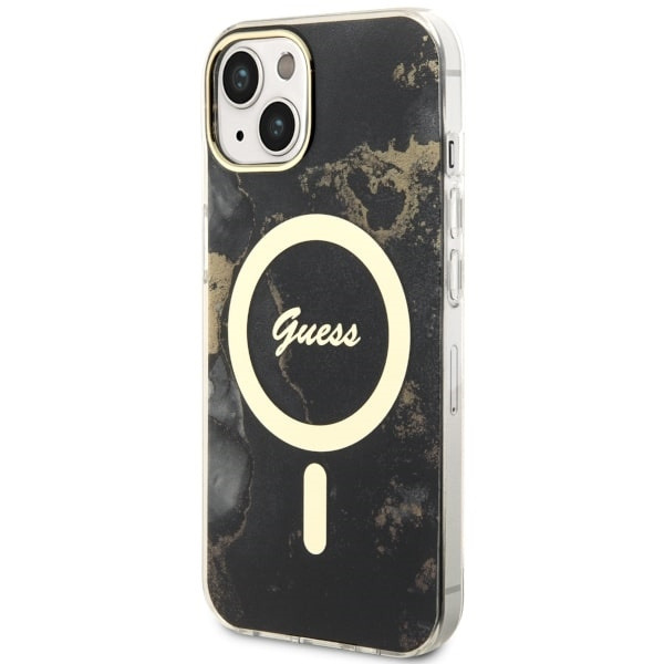 Etui Guess GUHMP14MHTMRSK iPhone 14 Plus 6.7" czarny/black hardcase Golden Marble MagSafe Case
