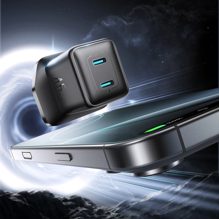 Ładowarka sieciowa Joyroom JR-TCG17 45W 2 x- USB-C (wtyczka UK) - czarna