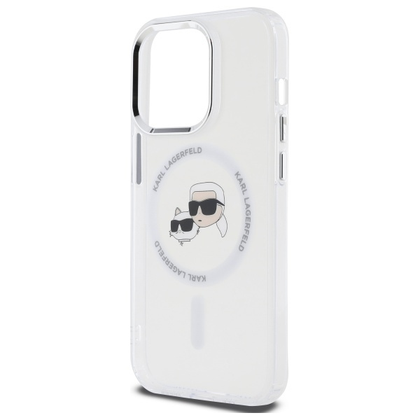 Karl Lagerfeld KLHMP14XHLSKCH iPhone 14 Pro Max 6.7" biały/white hardcase IML Metal Karl&Choupette Head MagSafe