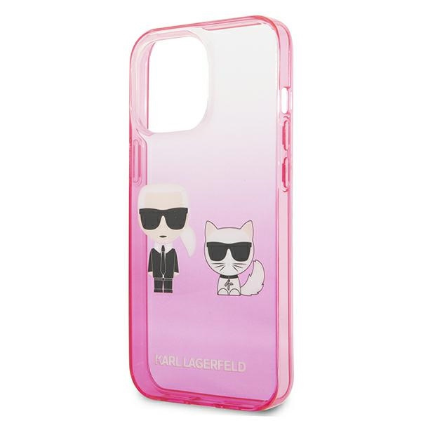Etui KARL LAGERFELD Apple iPhone 13 Pro Gradient Ikonik Karl & Choupette Różowy Hardcase
