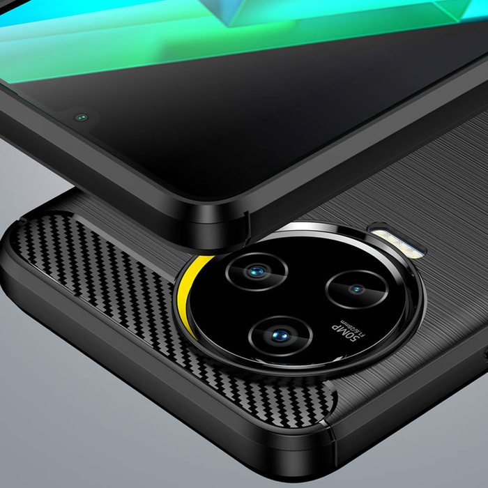 Etui Carbon Case etui do Infinix Note 12 (2023) / Infinix Note 12 Pro elastyczny silikonowy karbonowy pokrowiec czarne Case