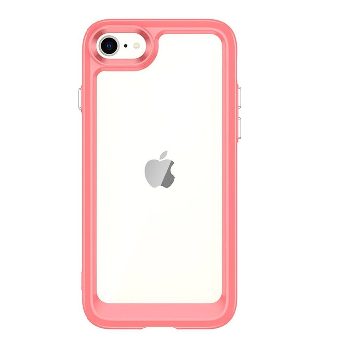 Outer Space Case etui do iPhone SE 2022 / SE 2020 / iPhone 8 / iPhone 7 sztywny pokrowiec z żelową ramką czerwony