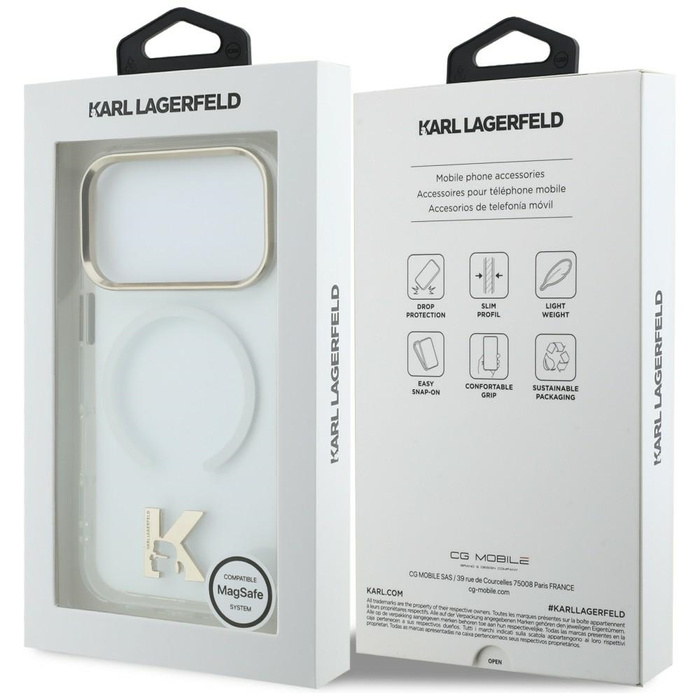 Etui Karl Lagerfeld IML K Head Logo      MagSafe do iPhone 17 Pro przezroczysty