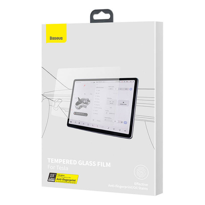 Szkło hartowane 0.3mm Baseus Crystal do modelu Tesla 3/Y 15''