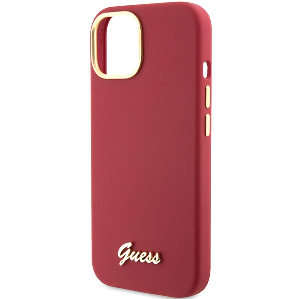 Etui Guess GUHCP15SSMBSLM iPhone 15 6.1" magenta hardcase Silicone Script Metal Logo & Frame Case