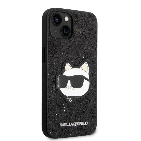 Etui Karl Lagerfeld iPhone 14 Plus 6,7" czarny/black hardcase Glitter Choupette Patch