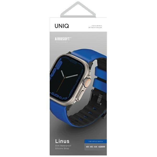 UNIQ pasek Linus Apple Watch Series 1/2/3/4/5/6/7/8/SE/SE2/Ultra 42/44/45/49mm Airosoft Silicone pomarańczowy/volt orange