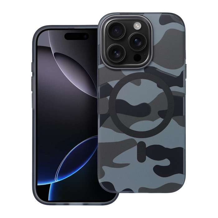 Etui na iPhone 16 PLUS Forcell F-Protect Levels Dual Layer 4D technology zgodny z MagSafe Military Drop-Test black camo