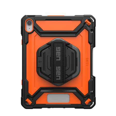 UAG Plasma HS Kickstand - obudowa ochronna z uchwytem do Apple Pencil, uchwytem na dłoń oraz podstawką do iPad 10.9" 10 generacja / 11" (A16) (orange/black)