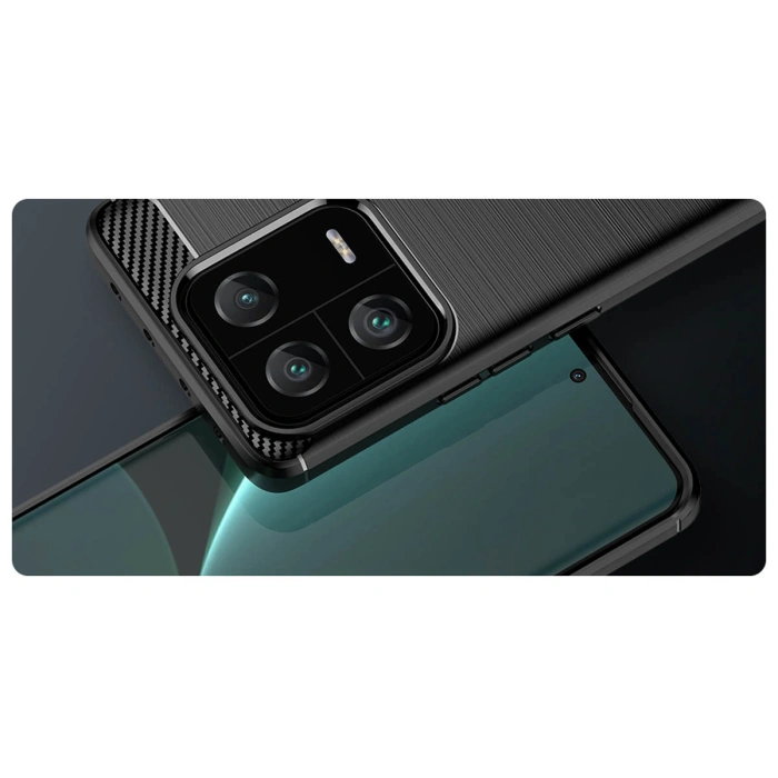 Carbon Case etui do Xiaomi 13 Pro elastyczny silikonowy karbonowy pokrowiec czarne