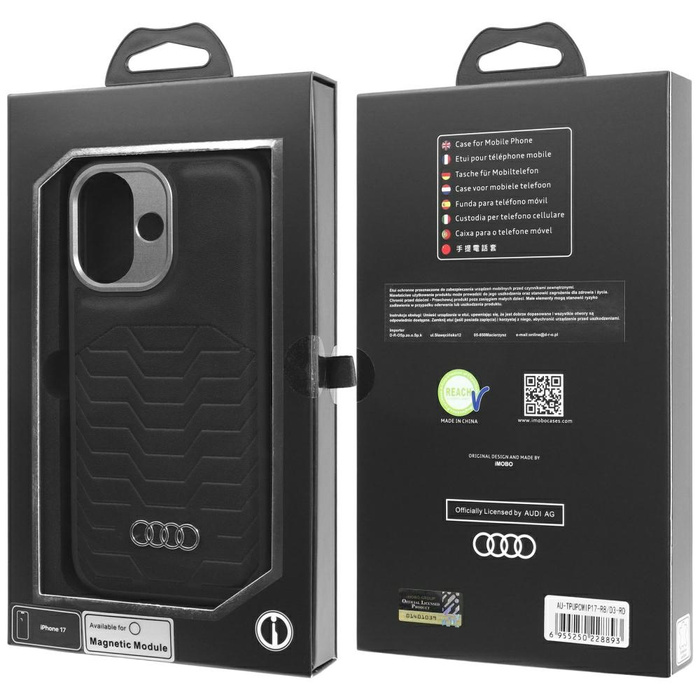Etui Audi GT Synthetic Leather MagSafe   do iPhone 17 czarny