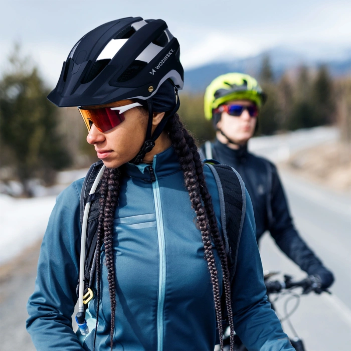 Kask rowerowy MTB Wozinsky lekki L - czarno-srebrny