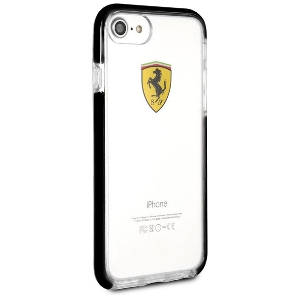 Etui FERRARI Apple iPhone 7 8 Shockproof Bezbarwny Czarny Case
