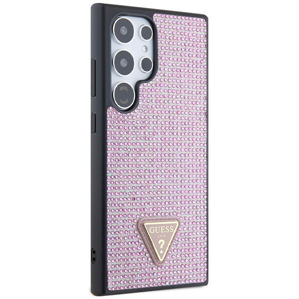 Etui Guess GUHCS24LHDGPPP S24 Ultra S928 różowy/pink hardcase Rhinestone Triangle Case