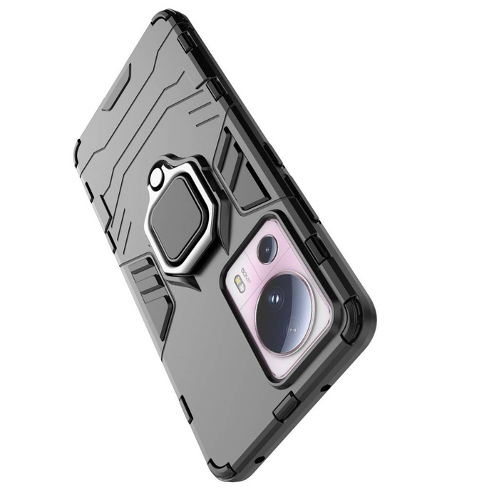 Etui Ring Armor etui do Xiaomi 13 Lite pancerny pokrowiec uchwyt magnetyczny ring czarne Case