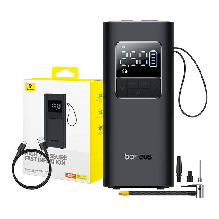 Pompka samochodowa/kompresor Baseus SuperMini Pro (czarna)