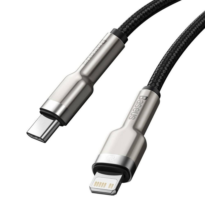 Baseus Cafule Metal Data kabel USB Typ C - Lightning 20 W Power Delivery 2 m czarny (CATLJK-B01)